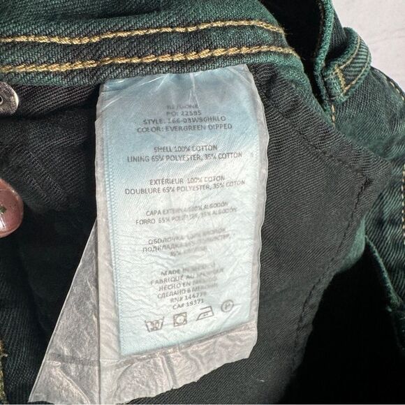 NEW Re/Done dark green high rise button fly straight leg jeans size 24 - Picture 7 of 12